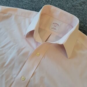 Brooks Brothers 346 Dress‎ Shirt Men's 15 4/5 Pink Button Up Non Iron All Cotton